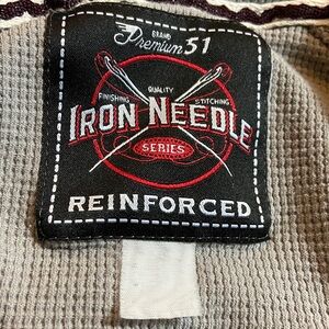 Iron Needle Beige Knit Beanie with Car Design Approx, Size M No Tag Size